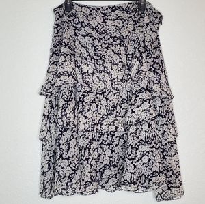 LAUREN RALPH LAUREN | Floral Silk Ruffle Skirt